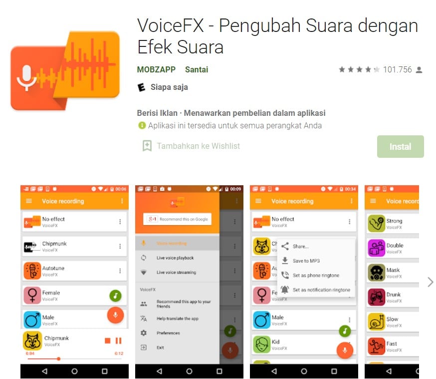 VoiceFX - Pengubah Suara dengan Efek Suara