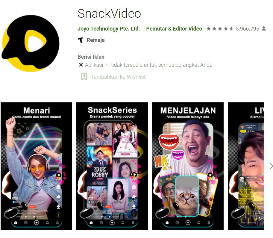 aplikasi snack video