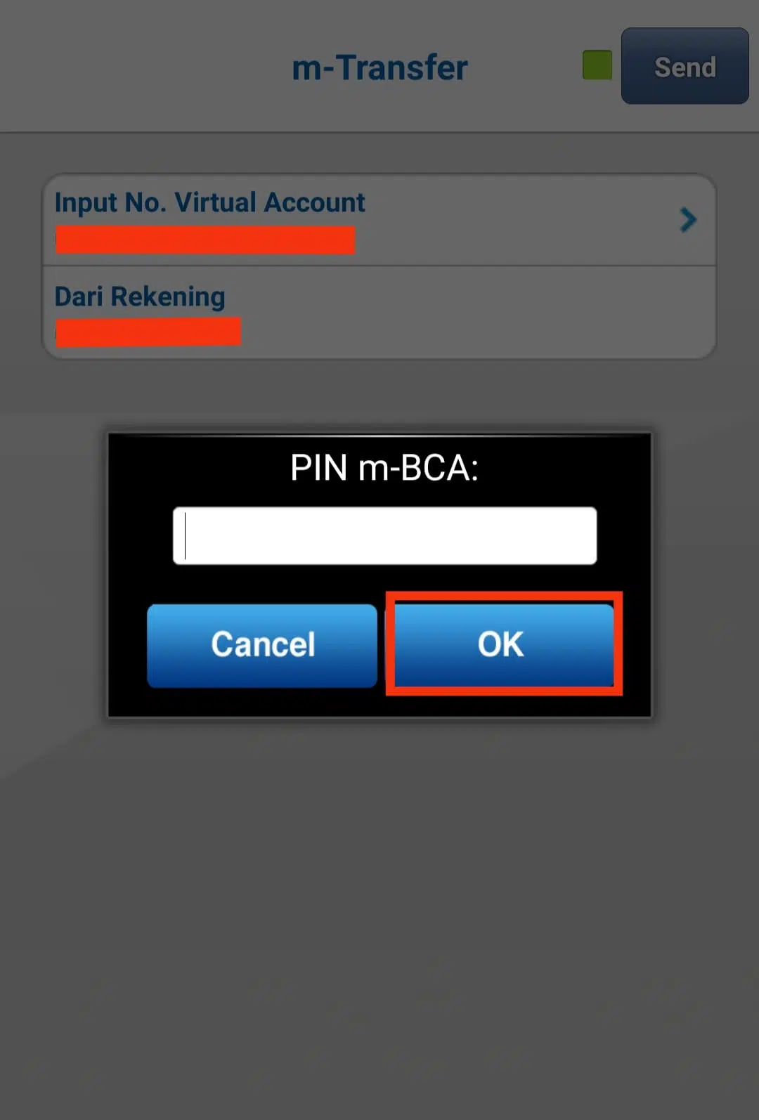 Selanjutnya, masukan PIN M-Banking BCA