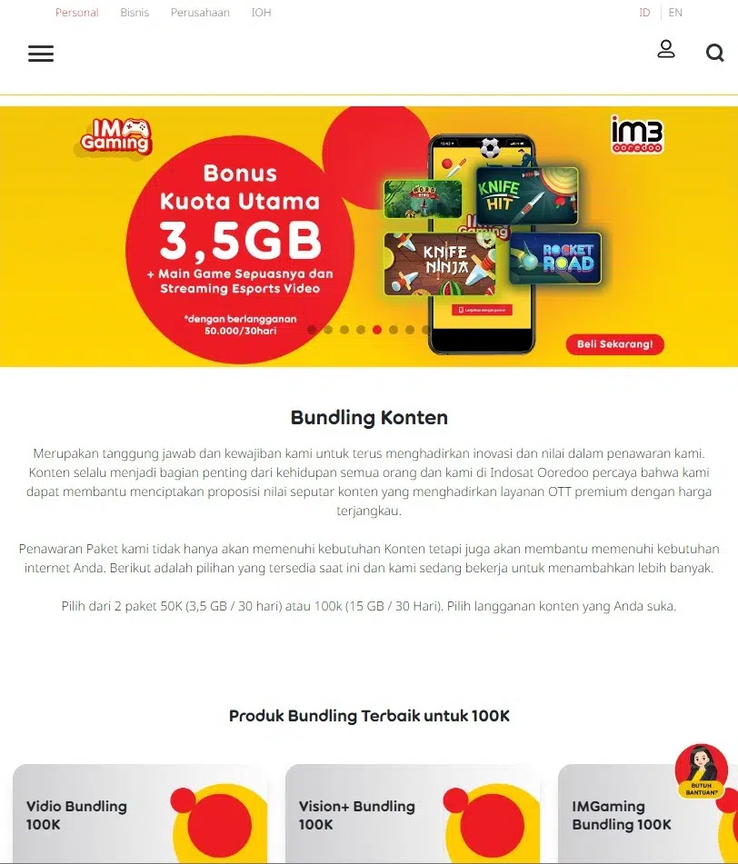 pilihan paket bundling Indosat